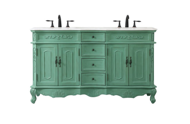 VF10160DVM 60" Double Bathroom Vanity in Vintage Mint