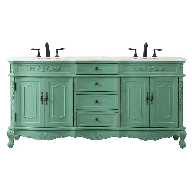 VF10172DVM 72" Double Bathroom Vanity in Vintage Mint