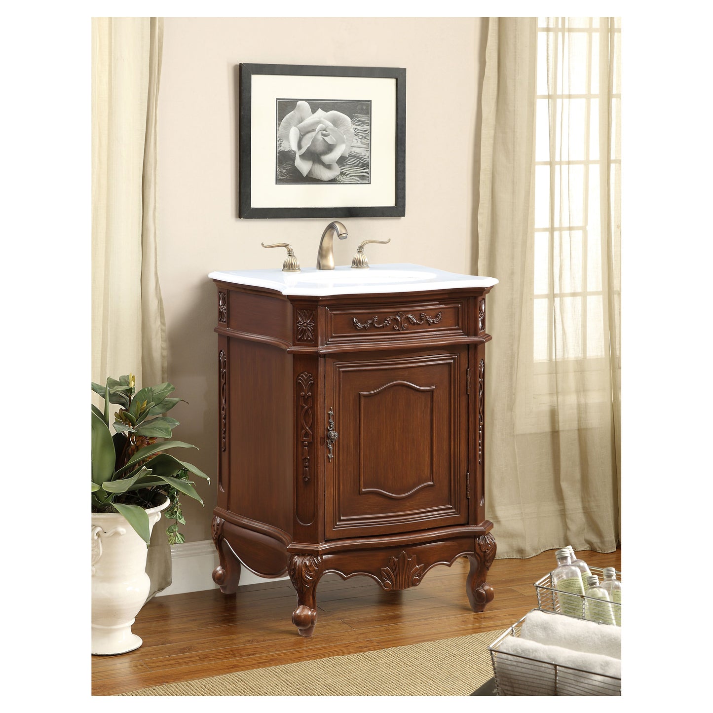 VF-1031 24" Single Bathroom Vanity Set in Coffee