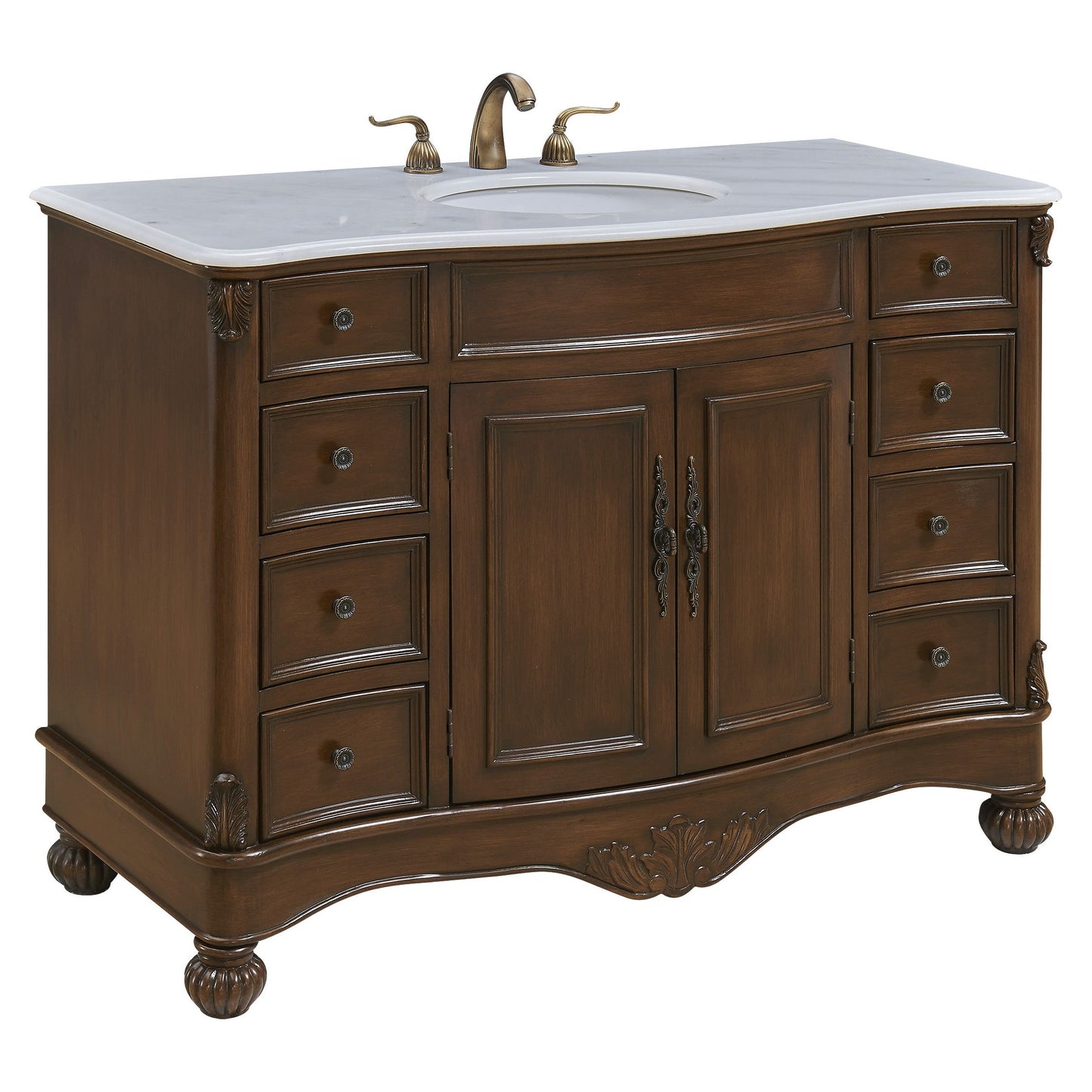 VF-1034 48" Single Bathroom Vanity Set in Teak Color