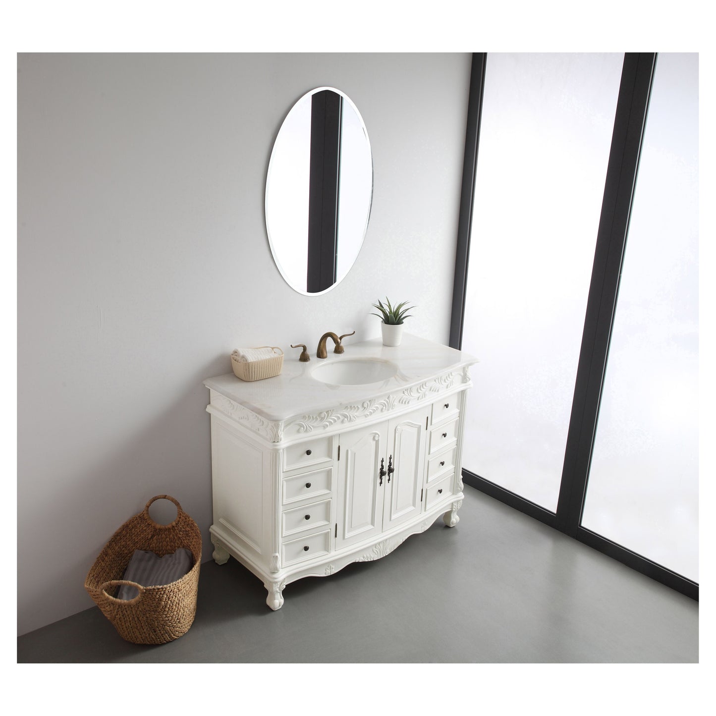 VF-1039 48" Single Bathroom Vanity Set in Antique White