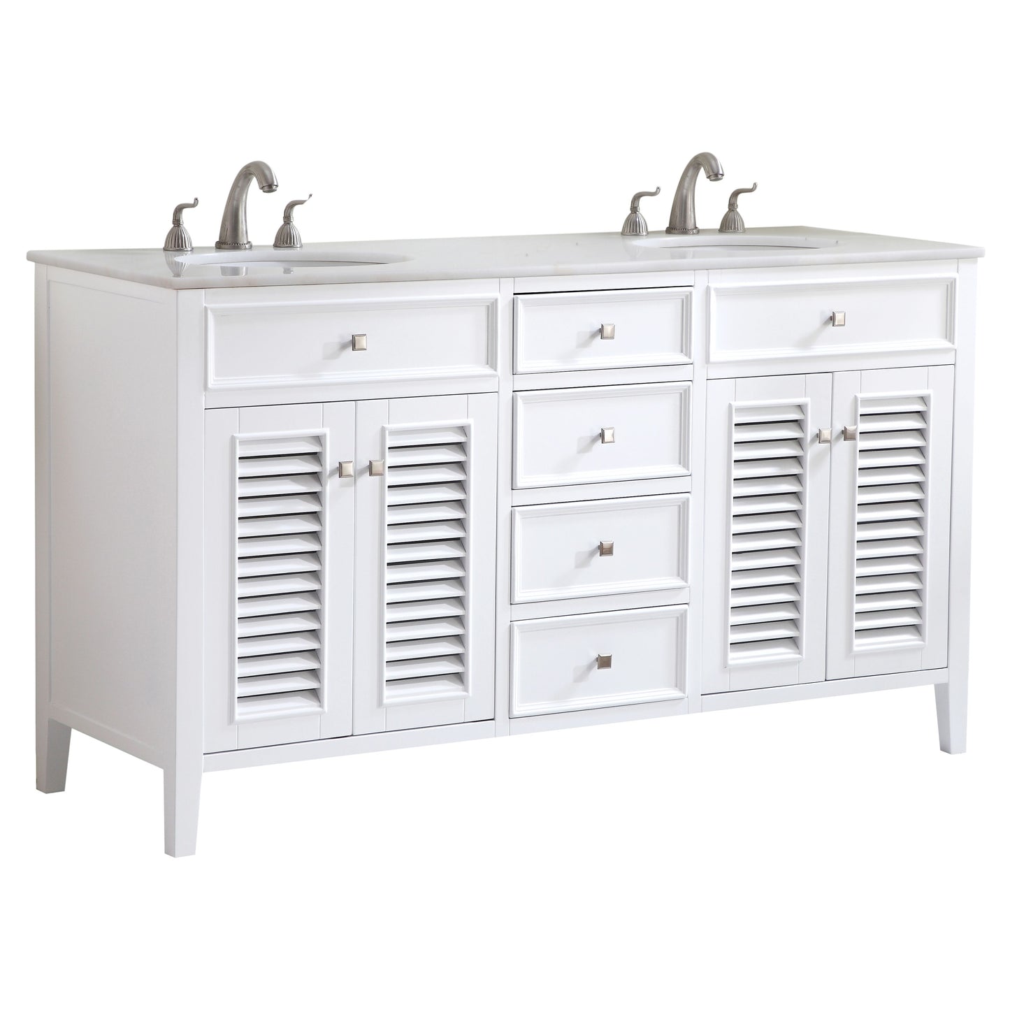 VF-1042 60" Double Bathroom Vanity Set in White