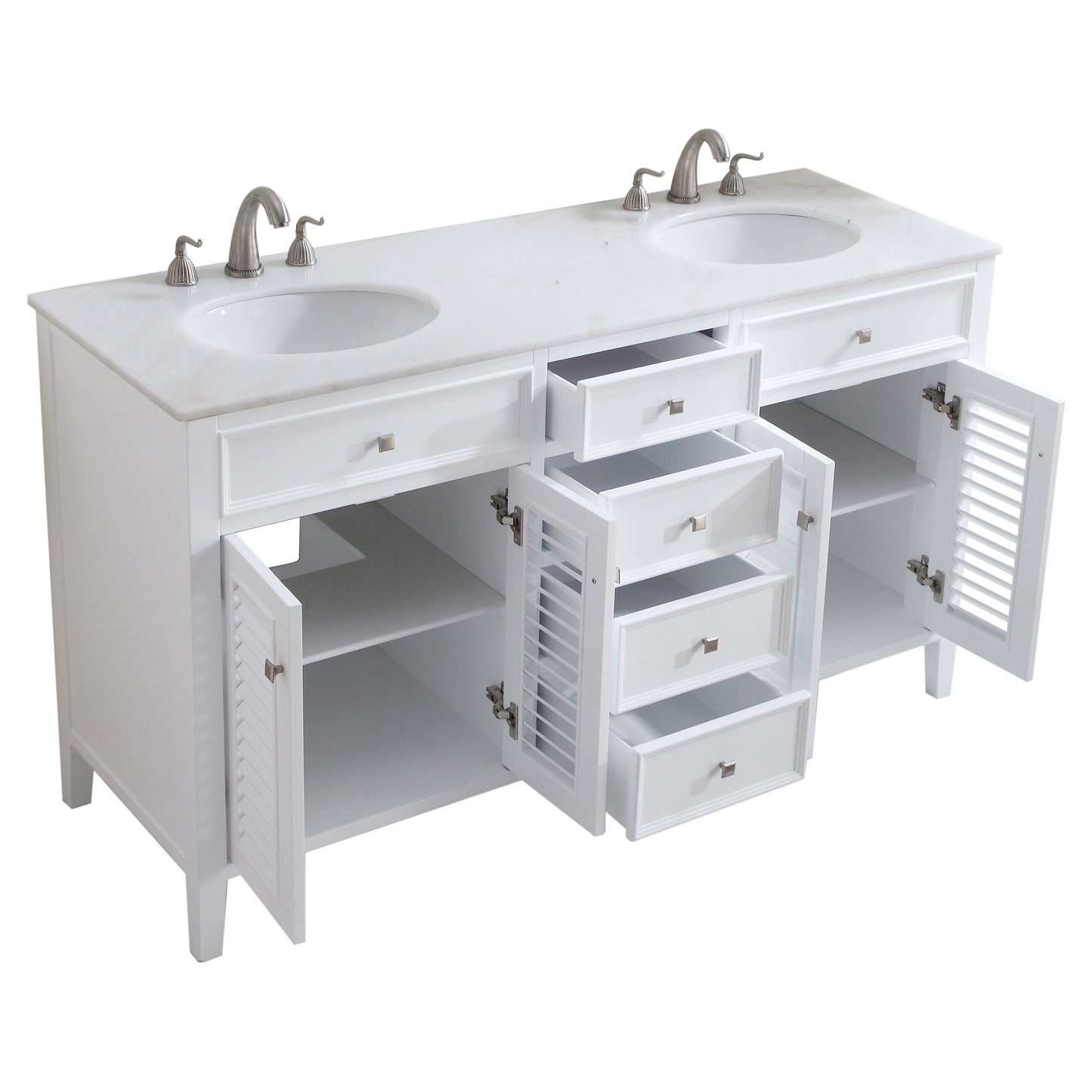 VF-1042 60" Double Bathroom Vanity Set in White