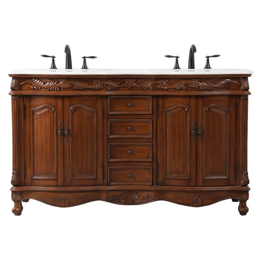 VF-1049TK 60" Double Bathroom Vanity in Teak