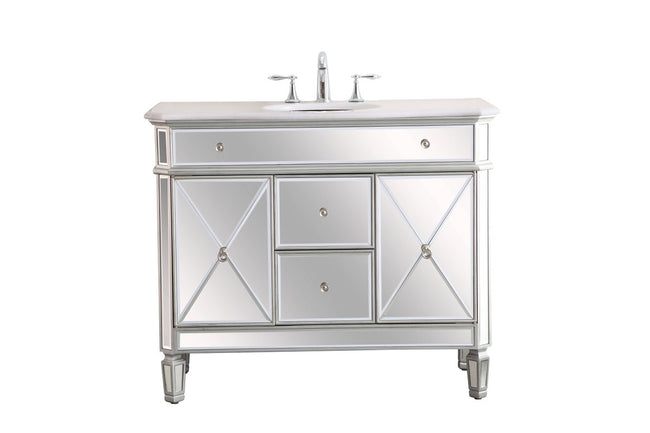 VF11042SL 42" Single Bathroom Vanity Set in Antique Silver