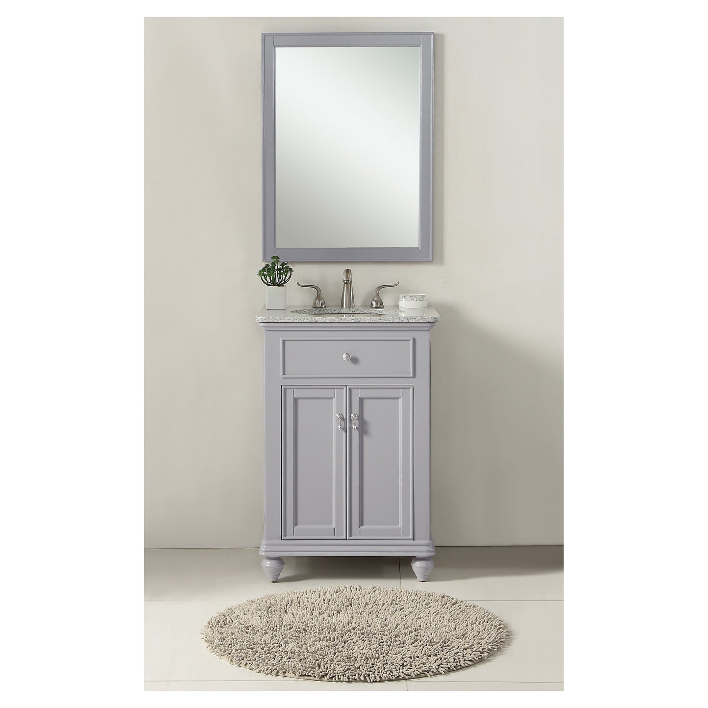 VF12324GR 24" Single Bathroom Vanity Set in Light Grey