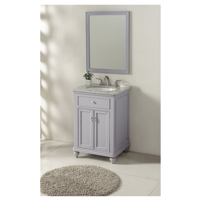 VF12324GR 24" Single Bathroom Vanity Set in Light Grey