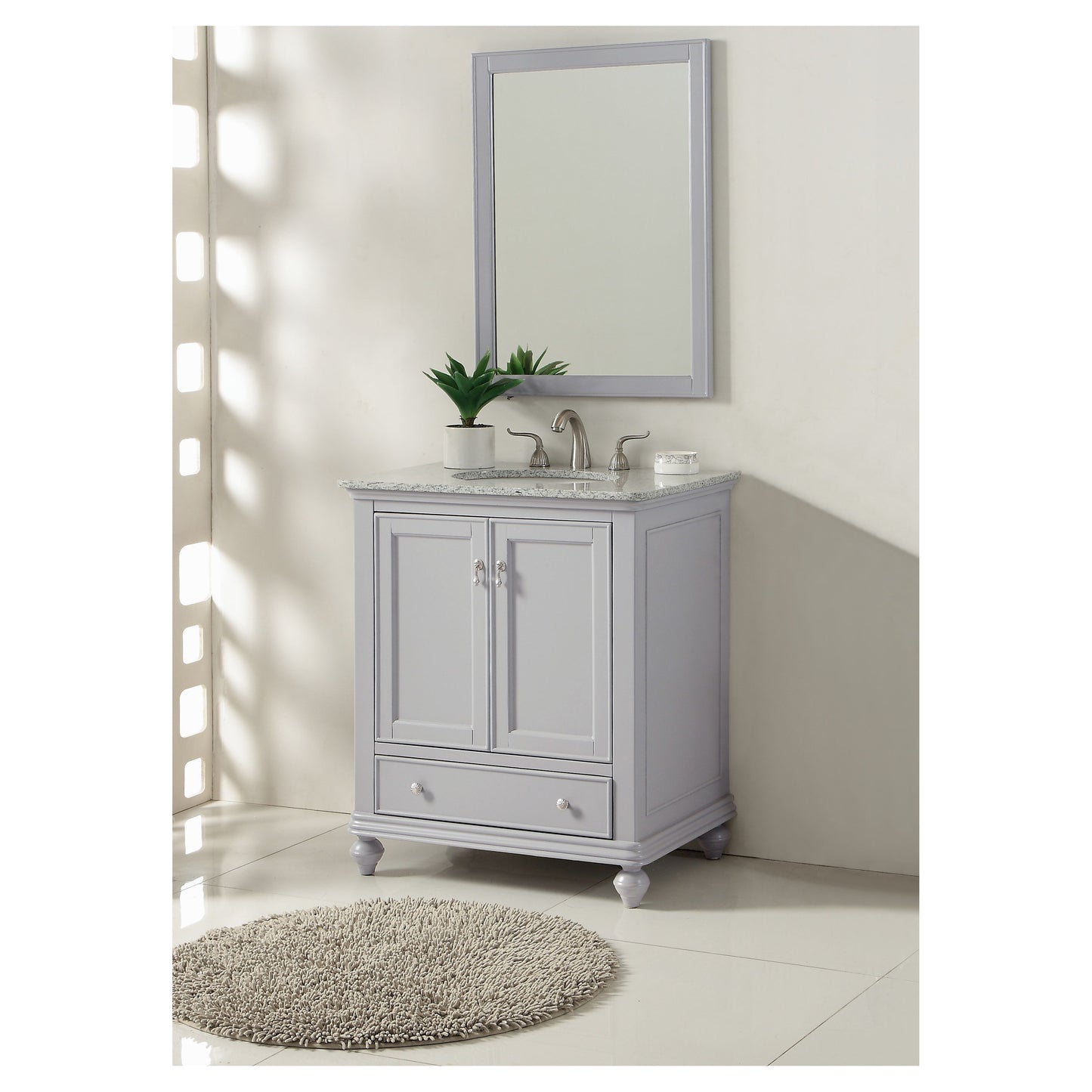 VF12330GR 30" Single Bathroom Vanity Set in Light Grey