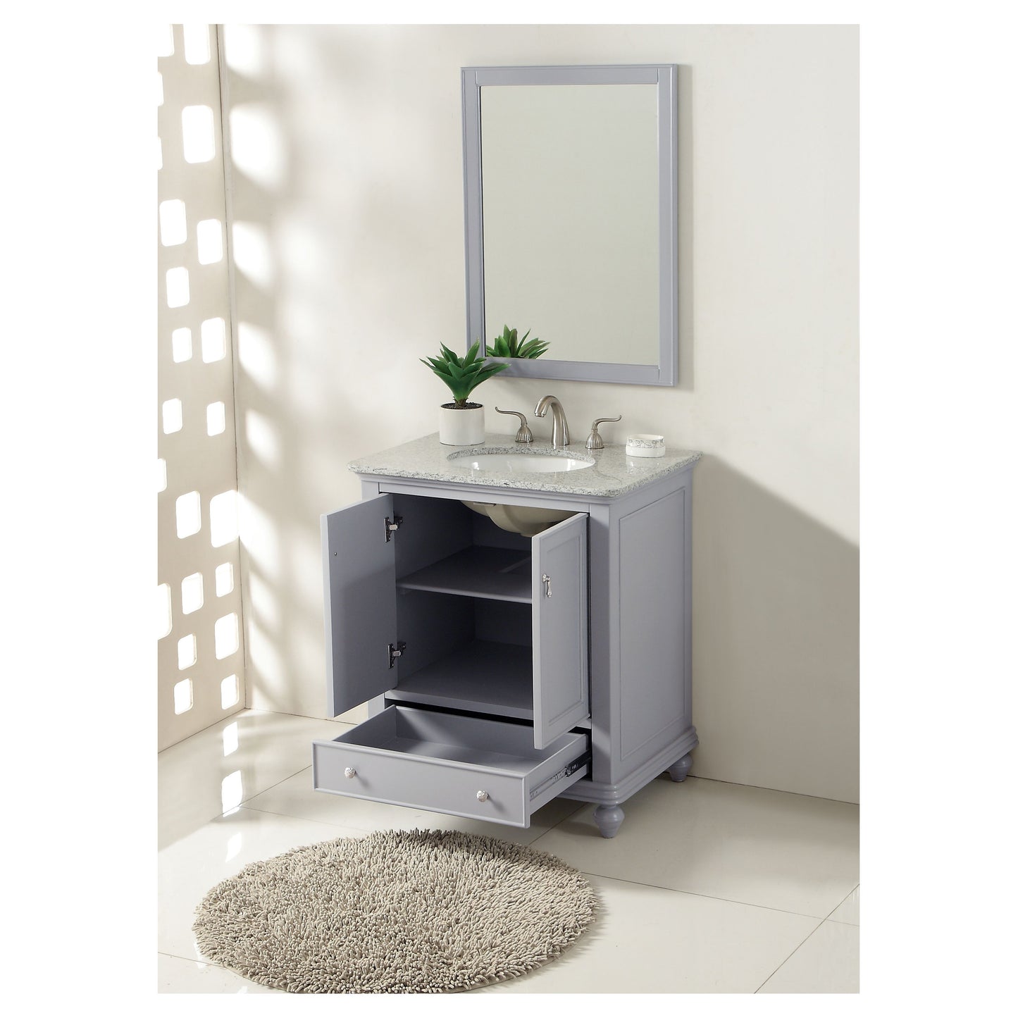 VF12330GR 30" Single Bathroom Vanity Set in Light Grey
