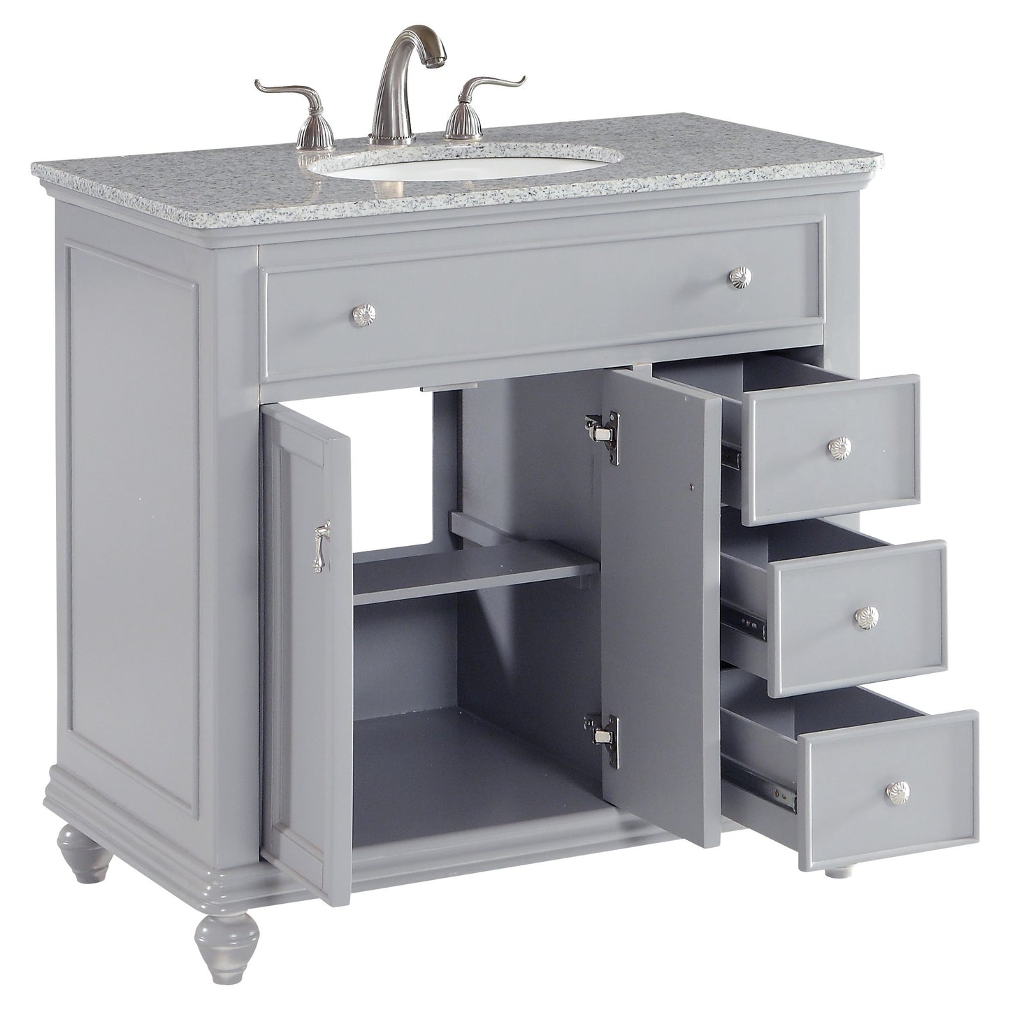VF12336GR 36" Single Bathroom Vanity Set in Light Grey