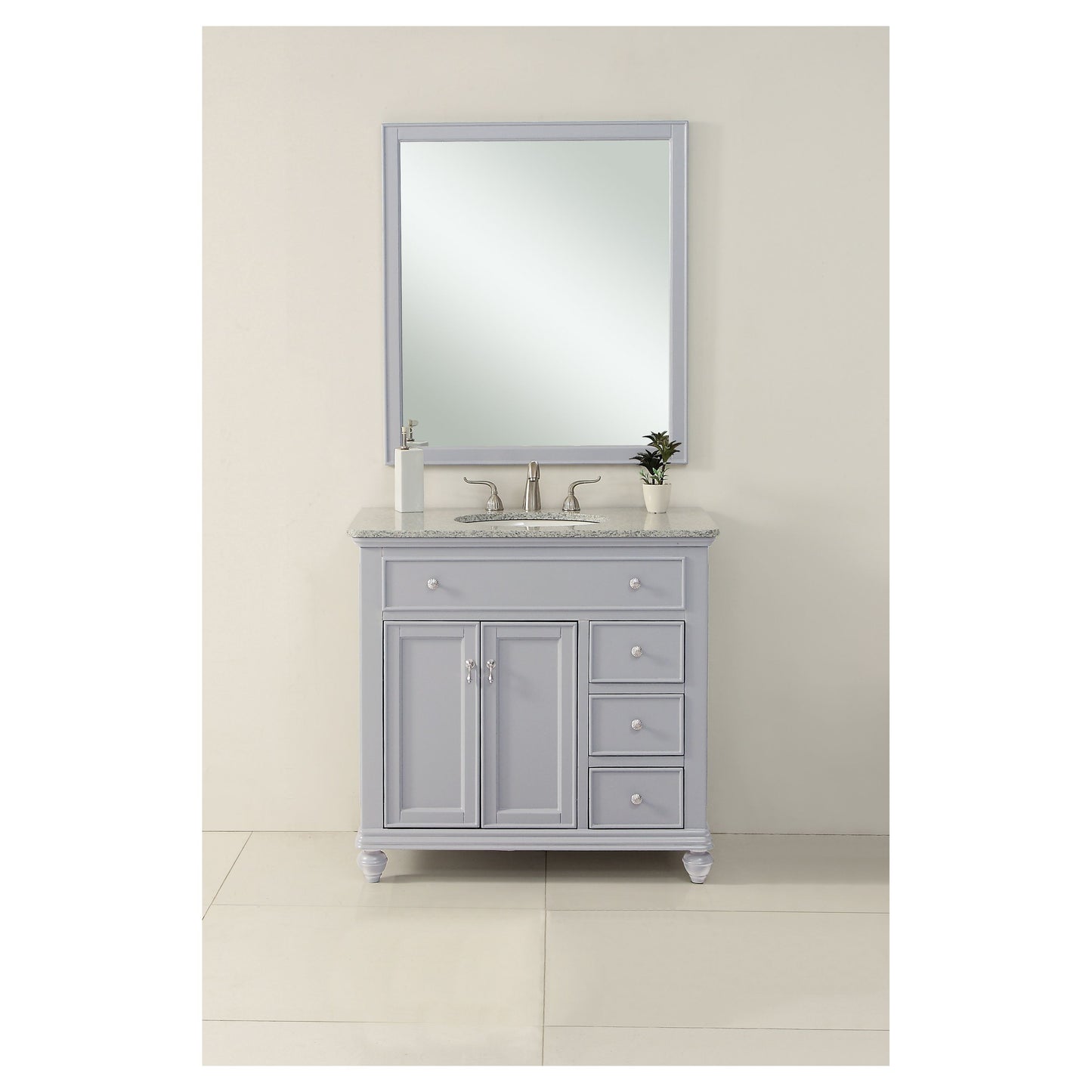 VF12336GR 36" Single Bathroom Vanity Set in Light Grey
