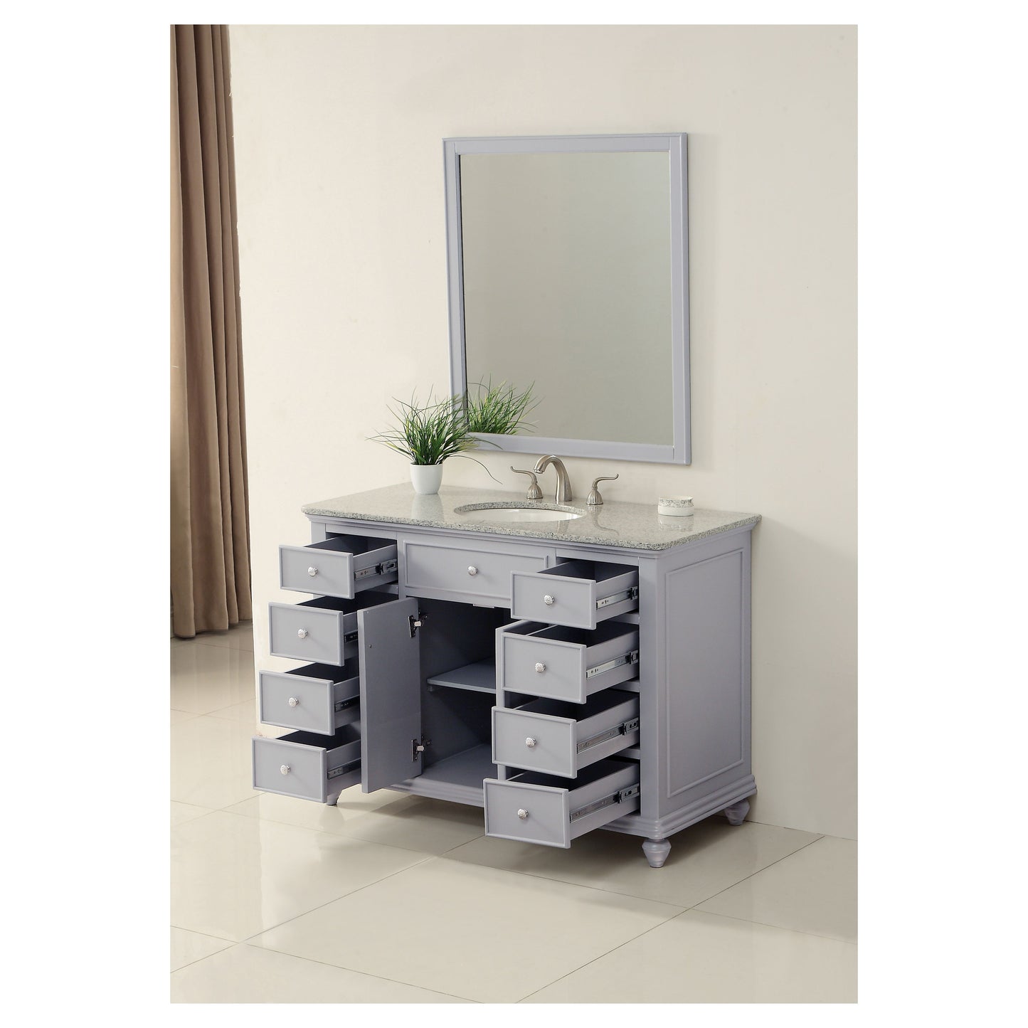 VF12348GR 48" Single Bathroom Vanity Set in Light Grey