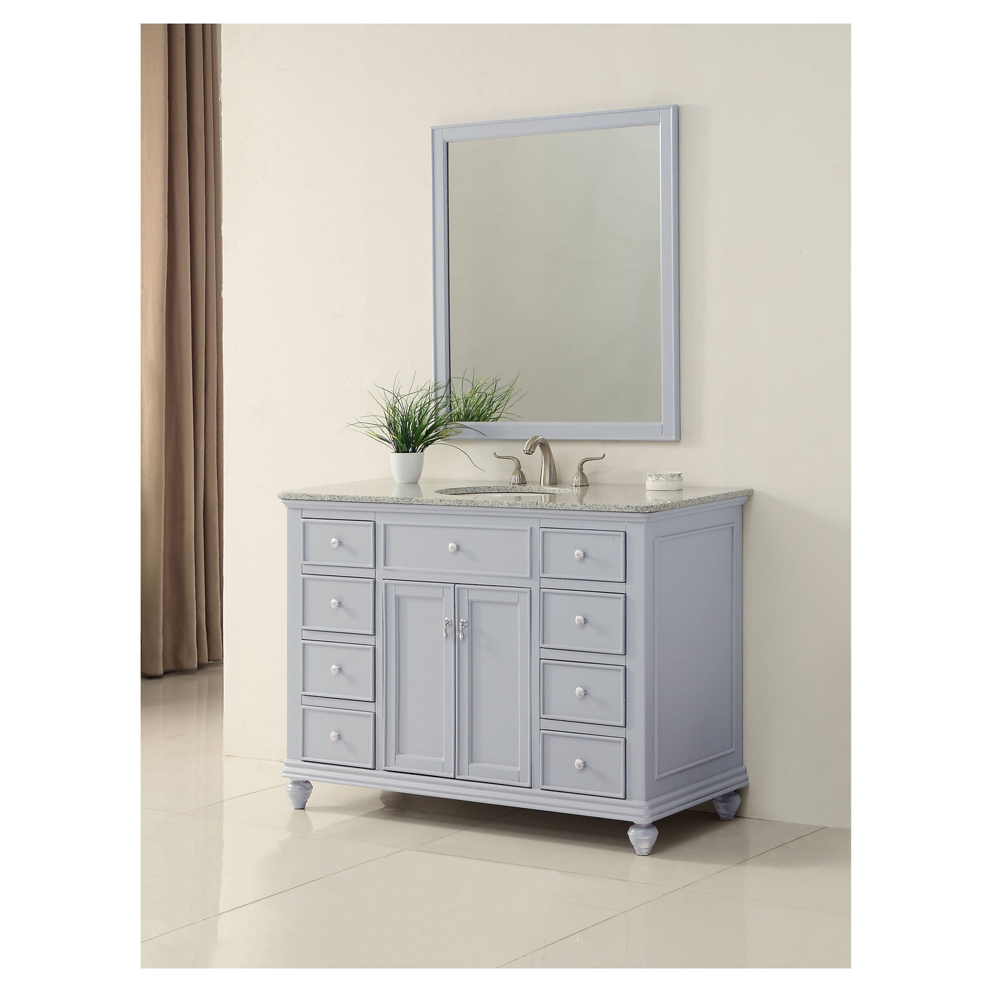 VF12348GR 48" Single Bathroom Vanity Set in Light Grey
