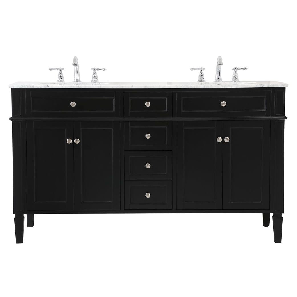 VF12560DBK 60" Double Bathroom Vanity in Black