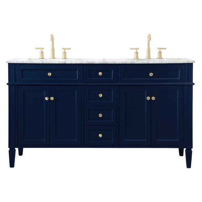 VF12560DBL 60" Double Bathroom Vanity in Blue