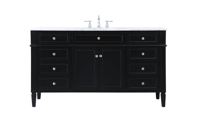 VF12560BK 60" Single Bathroom Vanity in Black