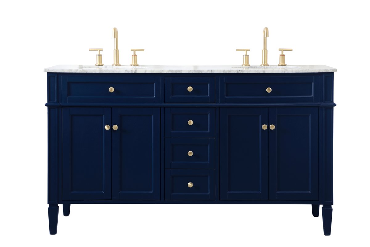 VF12560DBL 60" Double Bathroom Vanity in Blue