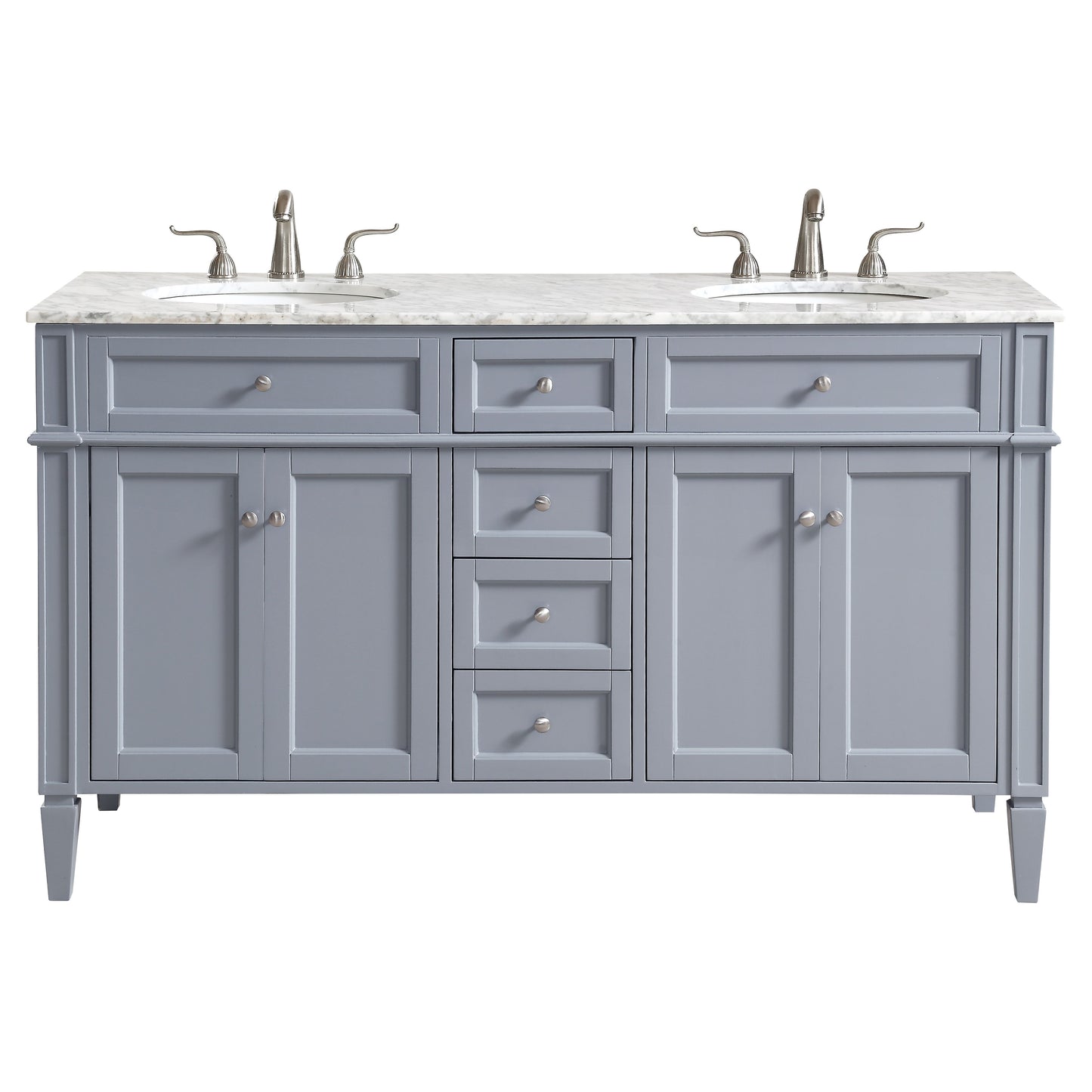 VF12560DGR 60" Double Bathroom Vanity Set in Grey