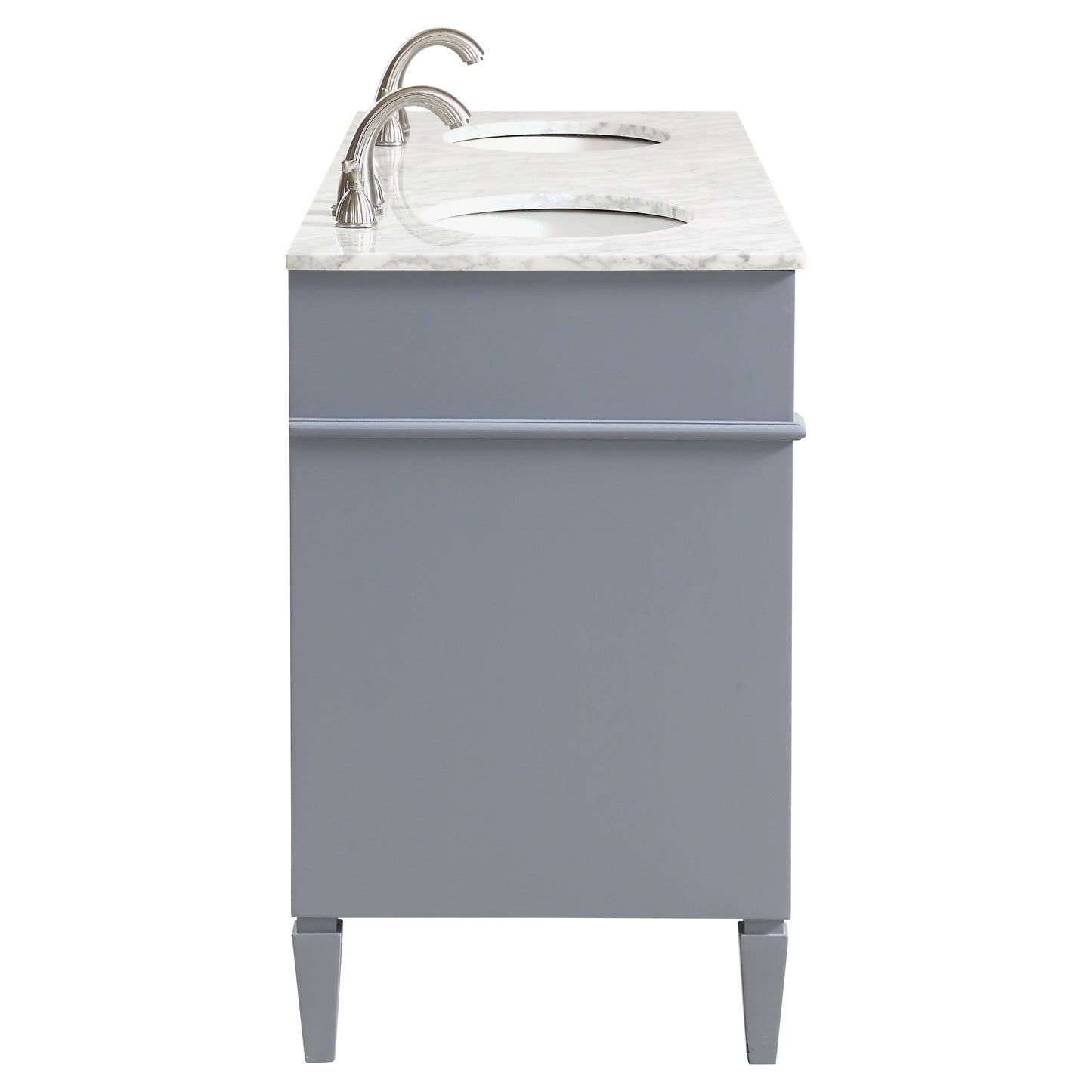 VF12560DGR 60" Double Bathroom Vanity Set in Grey