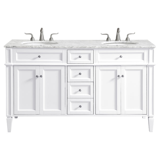 VF12560DWH 60" Double Bathroom Vanity Set in White