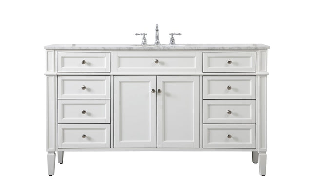 VF12560WH 60" Single Bathroom Vanity in White