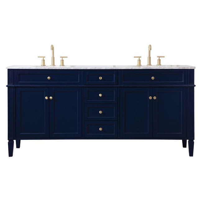 VF12572DBL 72" Double Bathroom Vanity in Blue