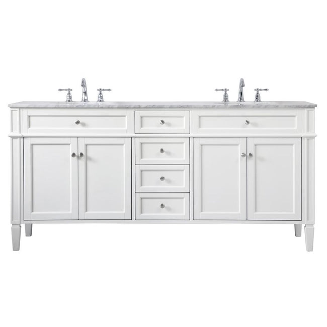 VF12572DWH 72" Double Bathroom Vanity in White