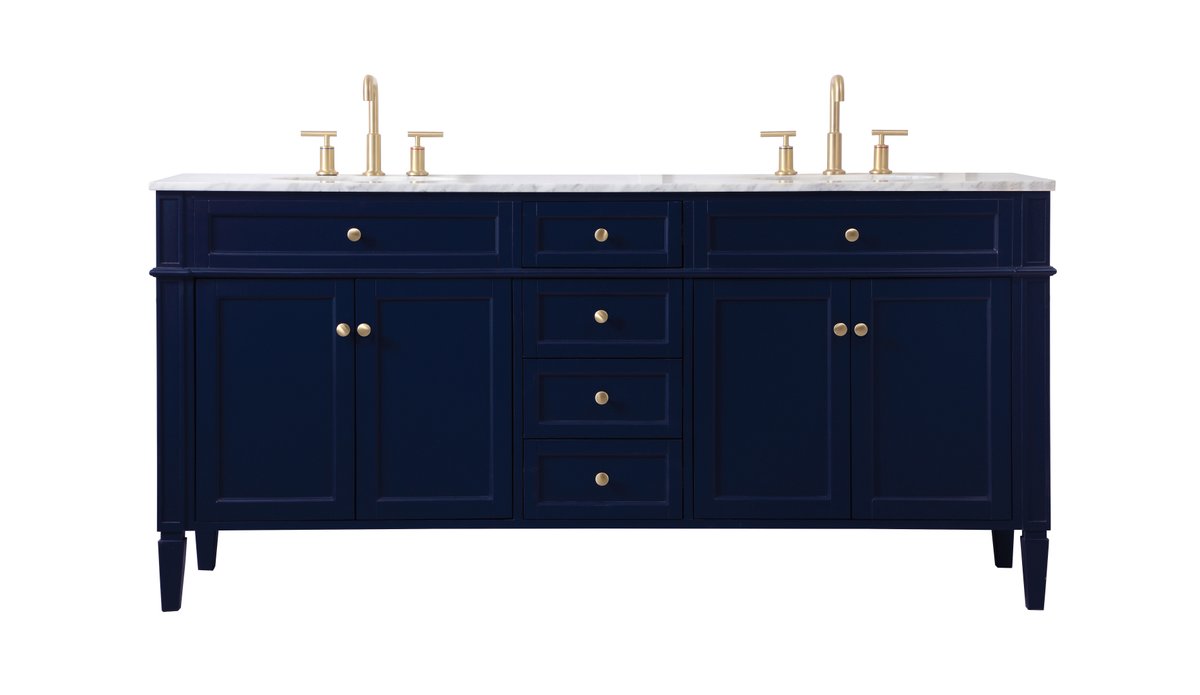 VF12572DBL 72" Double Bathroom Vanity in Blue