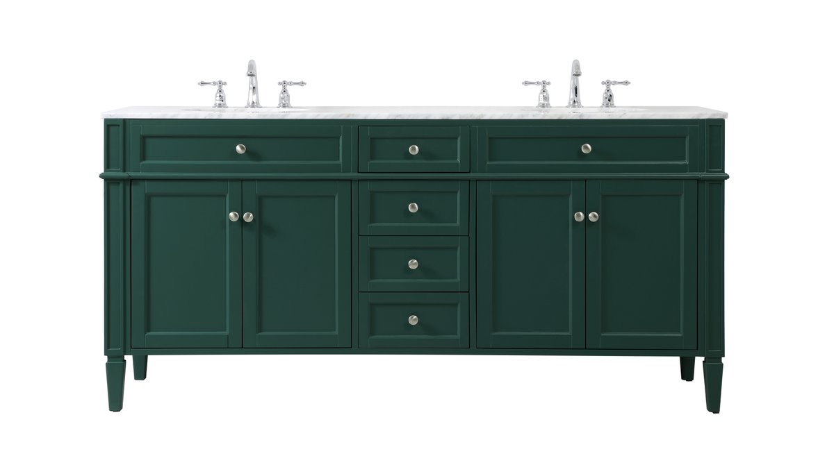 VF12572DGN 72" Double Bathroom Vanity in Green