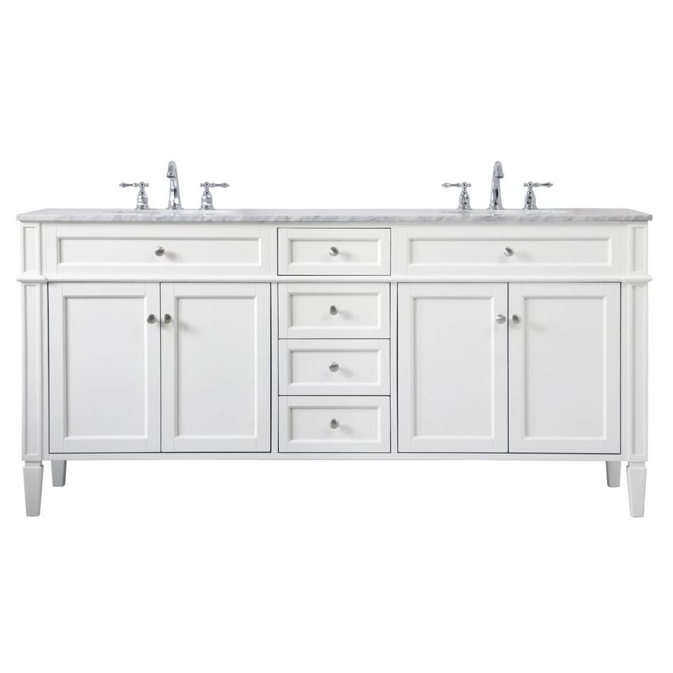 VF12572DWH 72" Double Bathroom Vanity in White