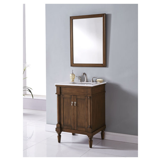 VF13024WT 24" Single Bathroom Vanity Set in Walnut