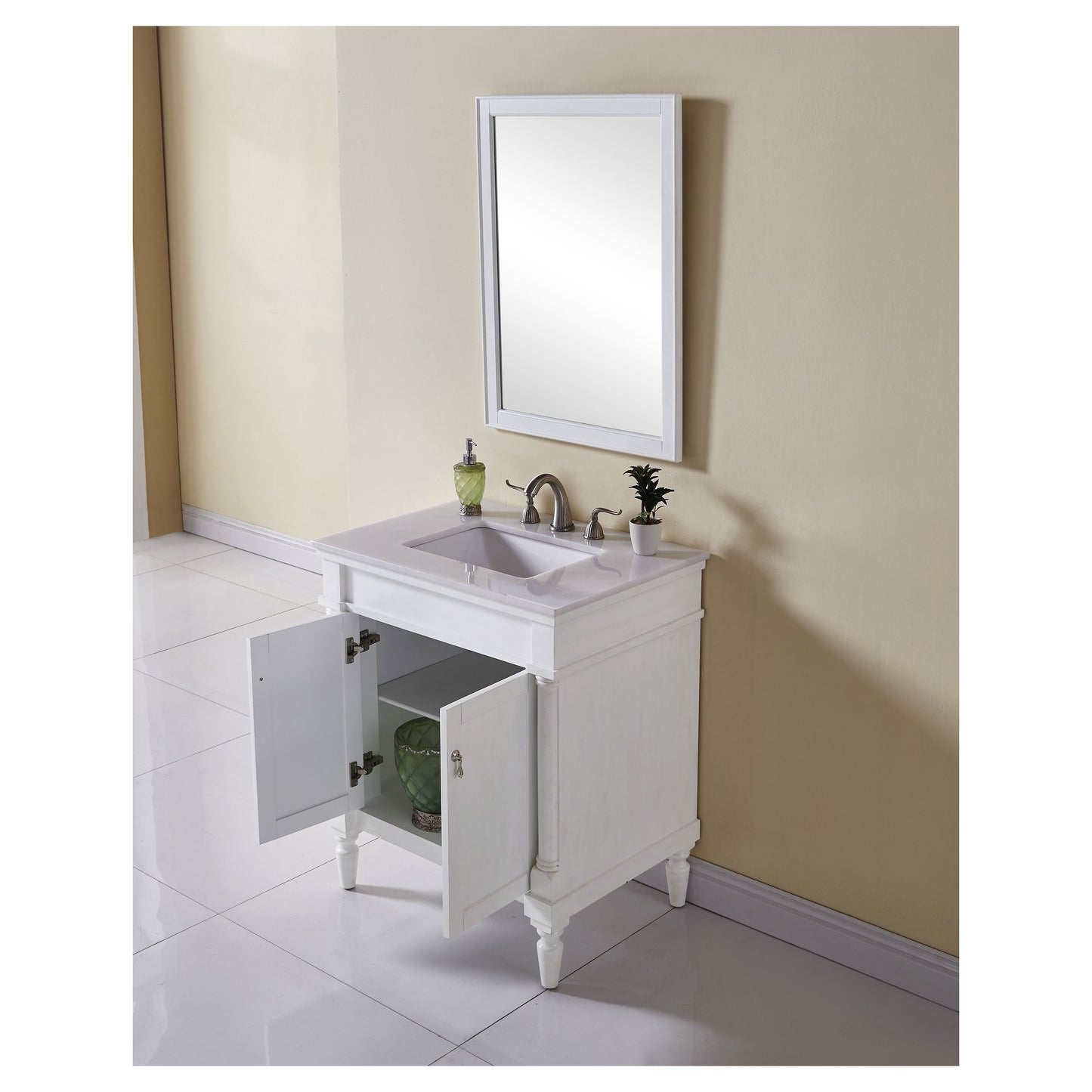 VF13030AW 30" Single Bathroom Vanity Set in Antique White