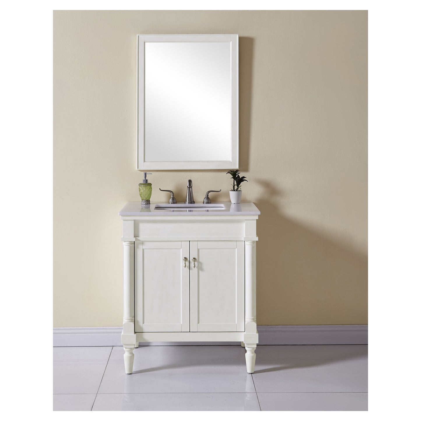 VF13030AW 30" Single Bathroom Vanity Set in Antique White
