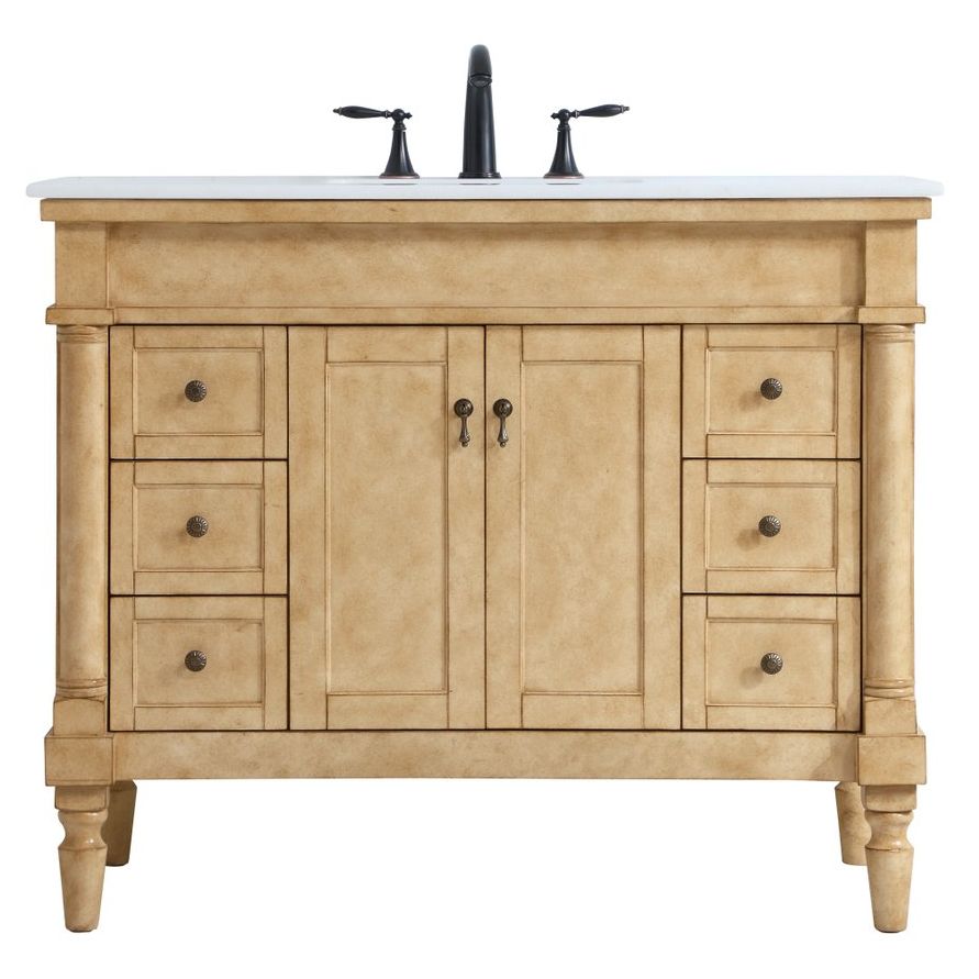 VF13042AB 42" Single Bathroom Vanity in Antique Beige