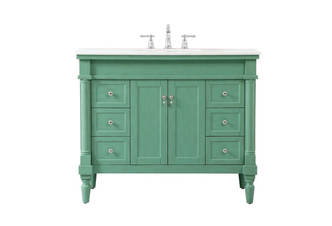VF13042VM 42" Single Bathroom Vanity in Vintage Mint