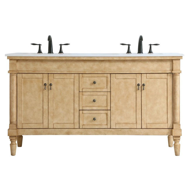 VF13060DAB 60" Double Bathroom Vanity in Antique Beige