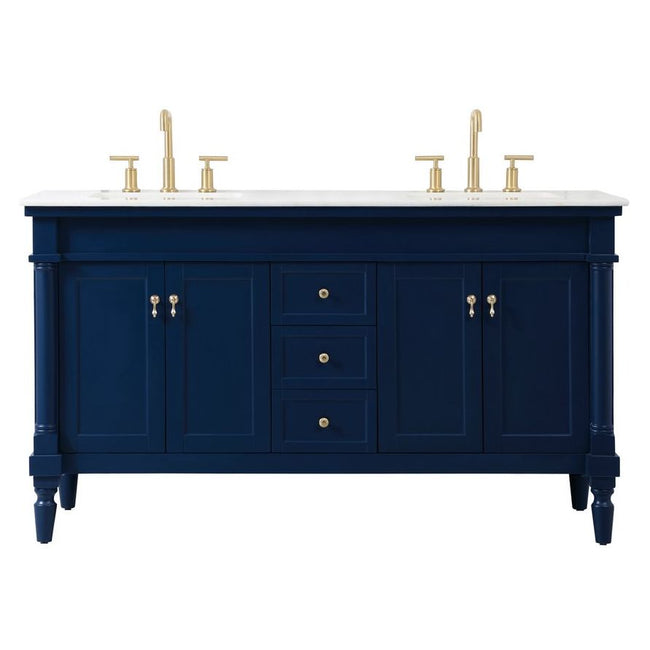 VF13060DBL 60" Double Bathroom Vanity in Blue