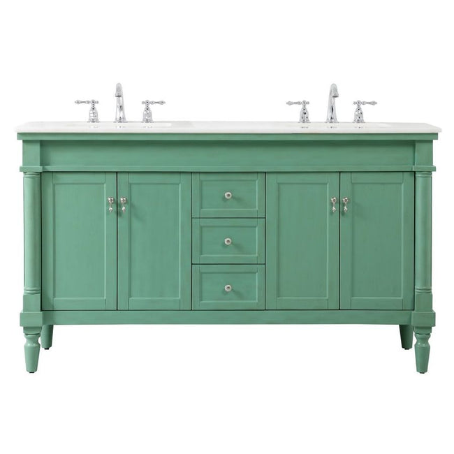 VF13060DVM 60" Double Bathroom Vanity in Vintage Mint