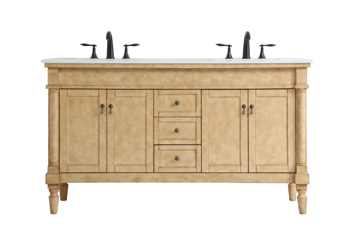 VF13060DAB 60" Double Bathroom Vanity in Antique Beige