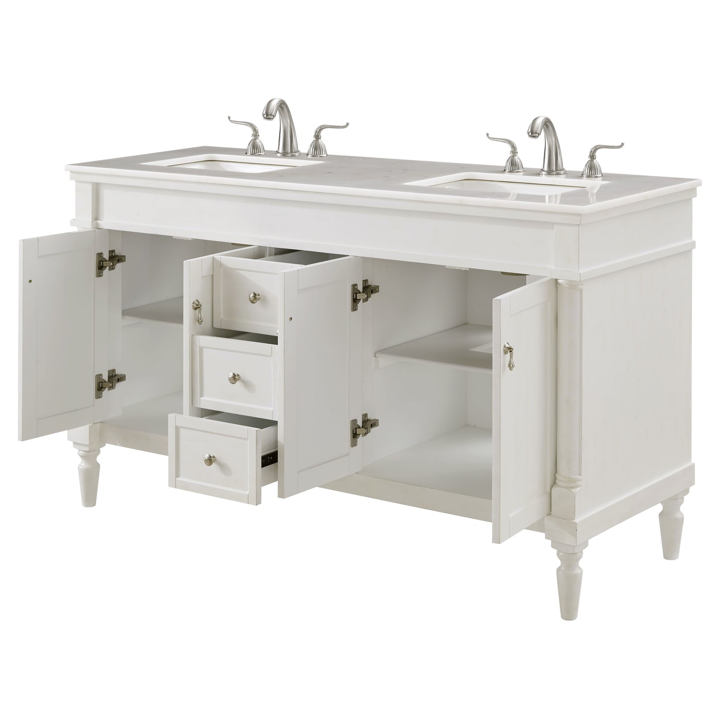 VF13060DAW 60" Single Bathroom Vanity Set in Antique White