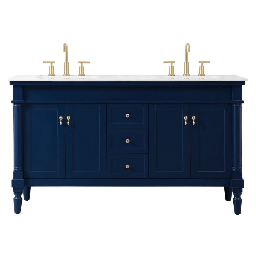 VF13060DBL 60" Double Bathroom Vanity in Blue