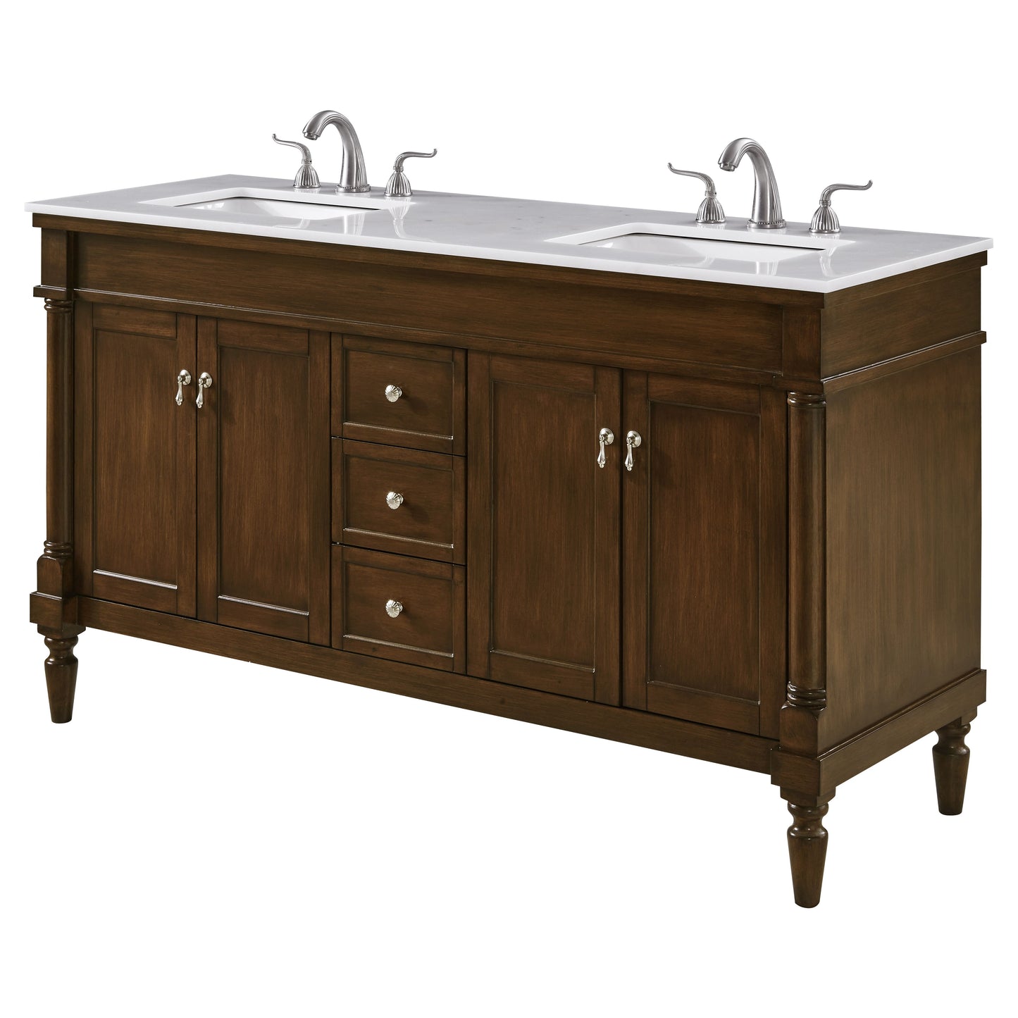 VF13060DWT 60" Single Bathroom Vanity Set in Walnut