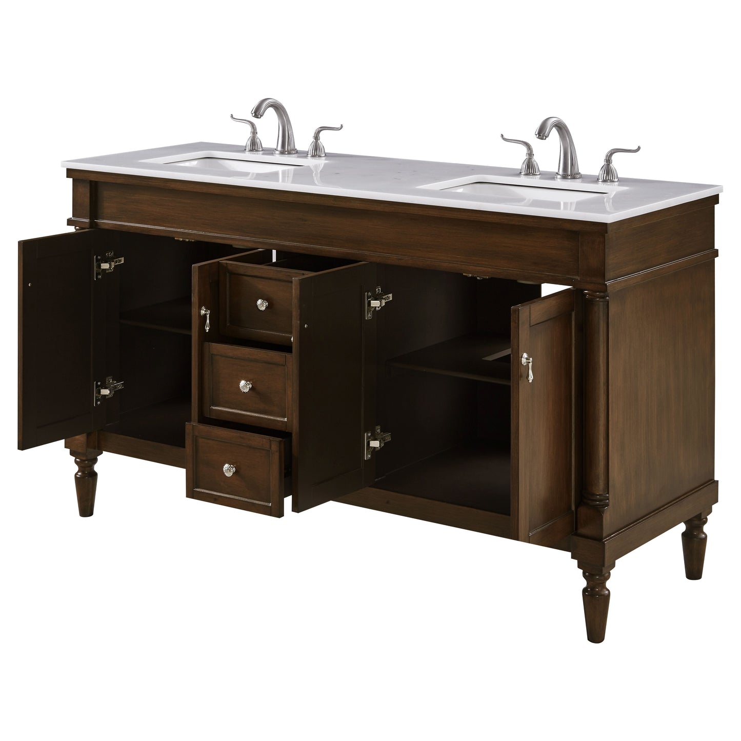 VF13060DWT 60" Single Bathroom Vanity Set in Walnut
