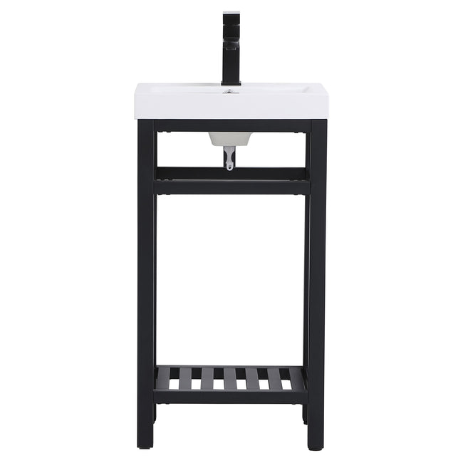 VF14018BK 18" Single Bathroom Metal Vanity in Black