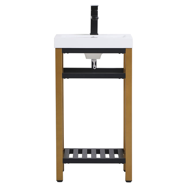 VF14018GB 18" Single Bathroom Metal Vanity in Golden Black