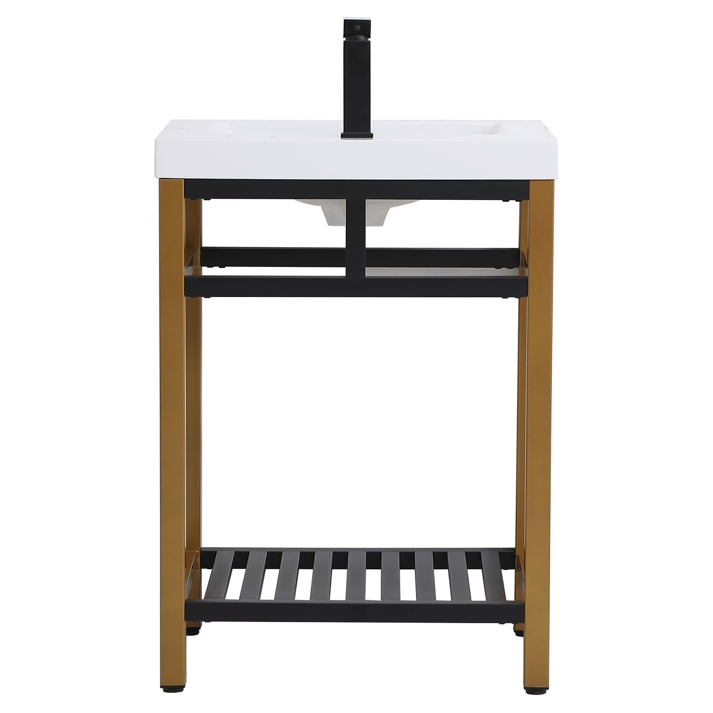 VF14024GB 24" Single Bathroom Metal Vanity in Golden Black