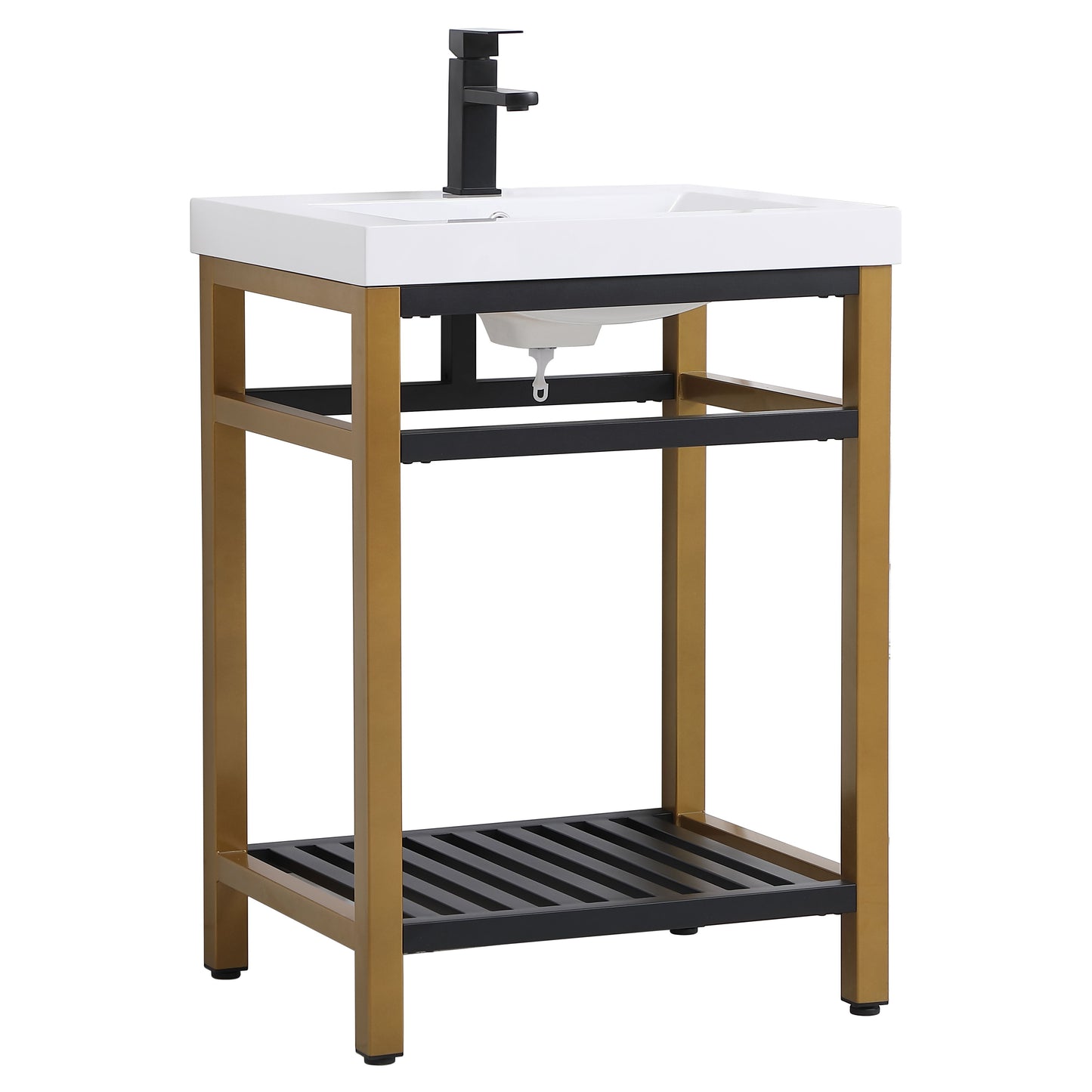 VF14024GB 24" Single Bathroom Metal Vanity in Golden Black