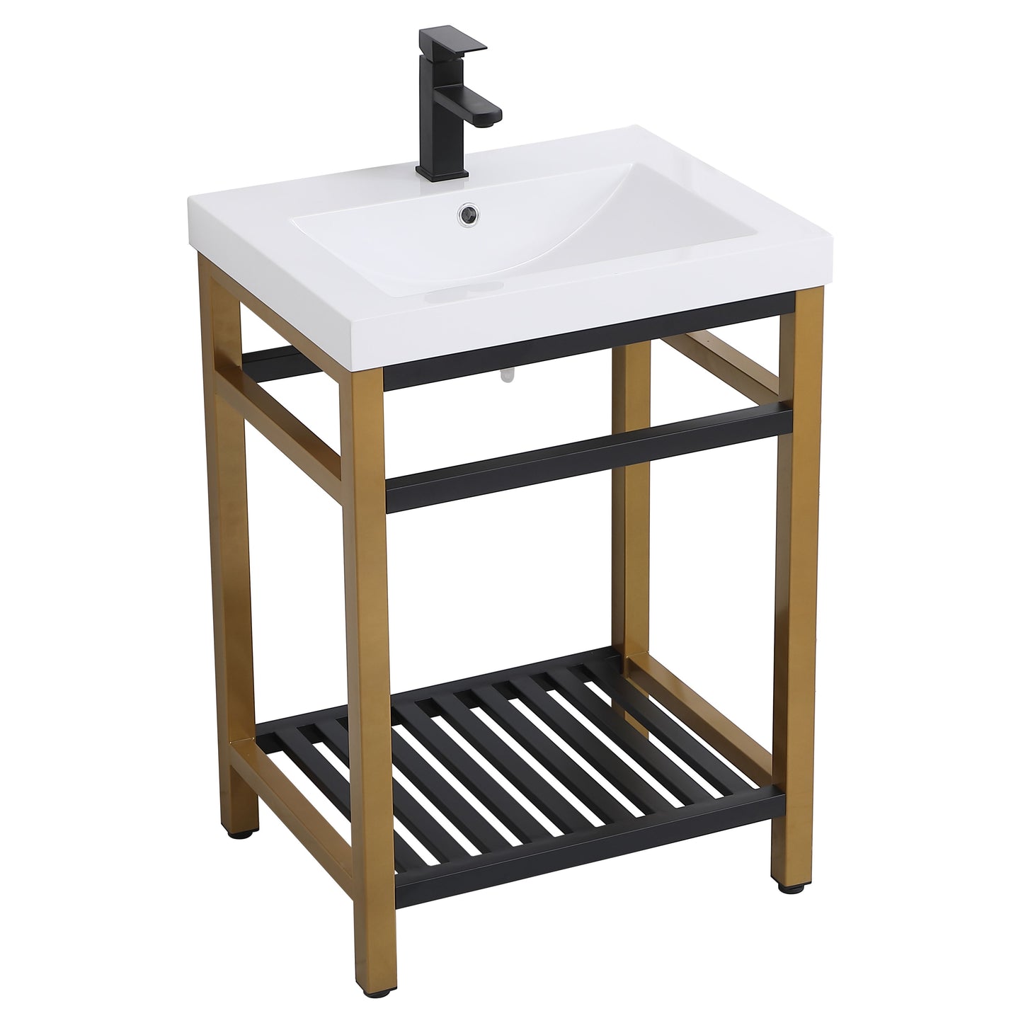 VF14024GB 24" Single Bathroom Metal Vanity in Golden Black