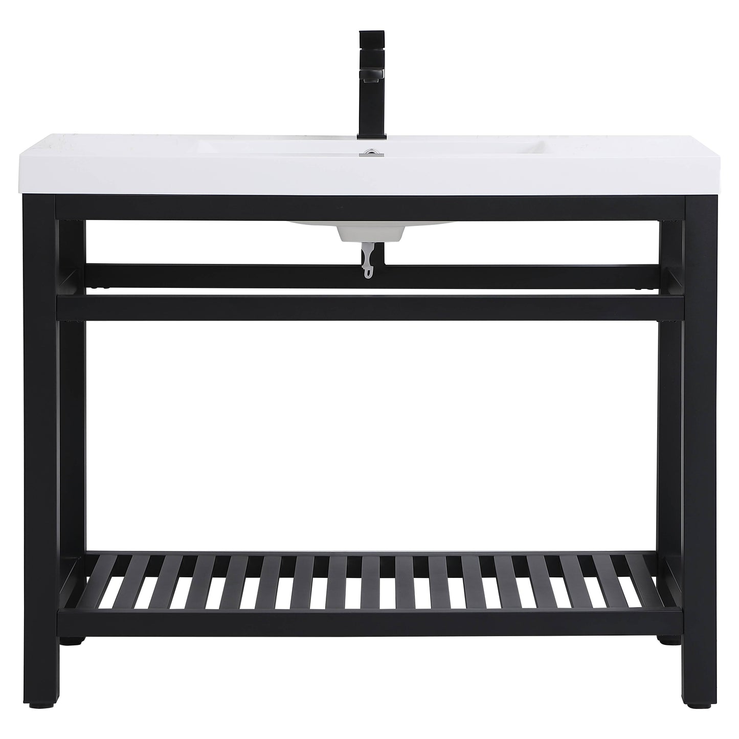 VF14042BK 42" Single Bathroom Metal Vanity in Black