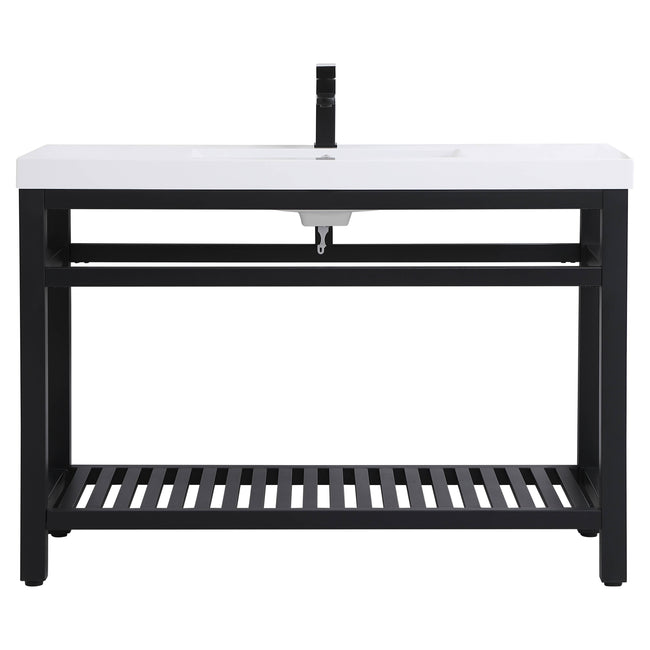 VF14048BK 48" Single Bathroom Metal Vanity in Black